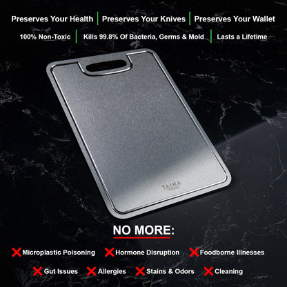 Certified Taima® Pure Titanium Cutting Board - V2 Updated Design