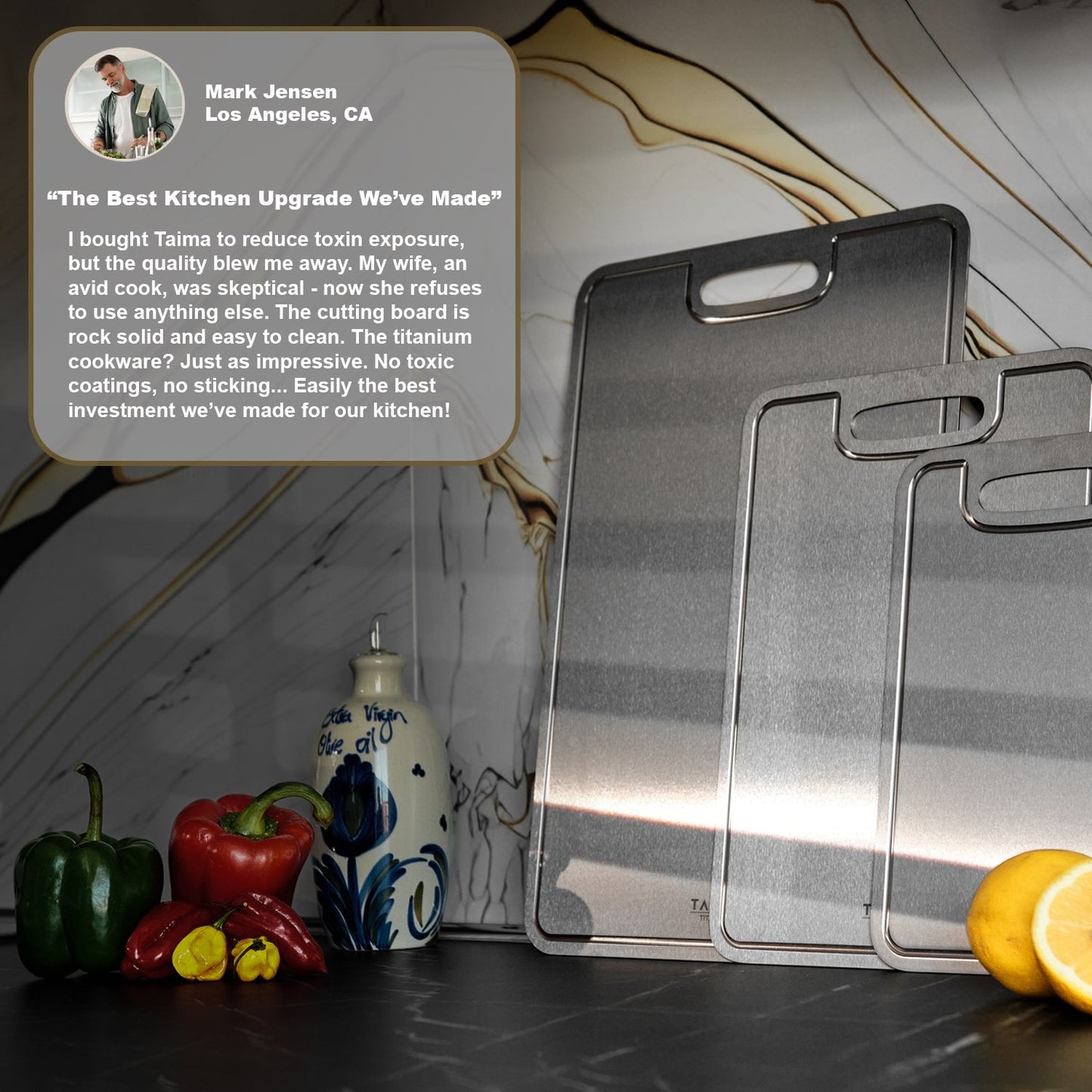 Certified Taima® Pure Titanium Cutting Board - V2 Updated Design
