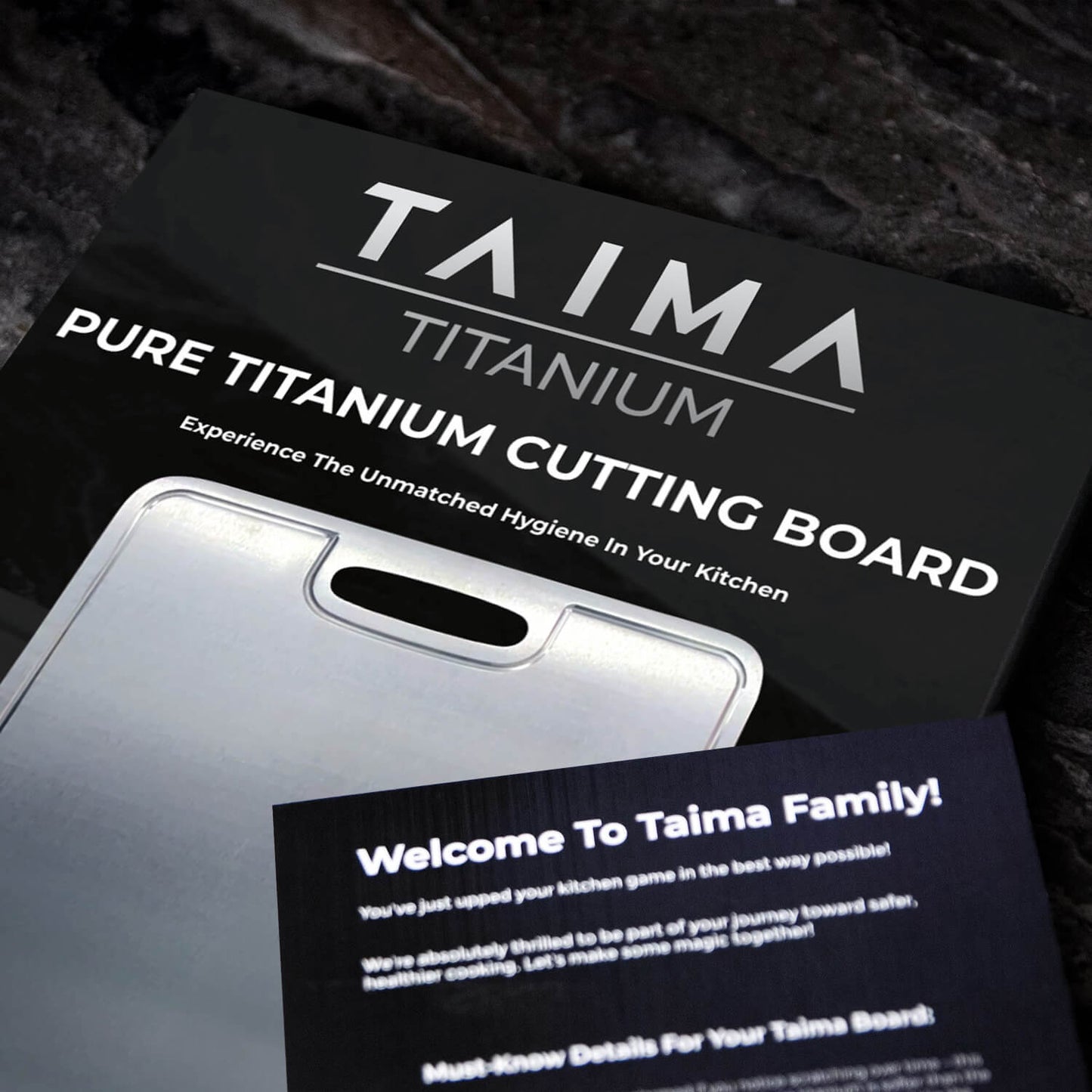 Planche à découper en titane pur certifié Taima®